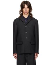 Dries Van Noten - グレー ノッチドラペルカラー テーラードジャケット - Lyst