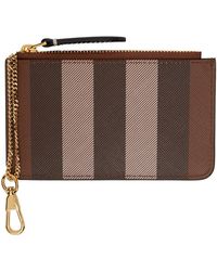 Burberry - Brown exaggerated Check Coin Pouch - Lyst