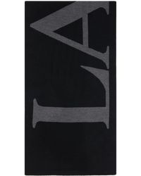 Lanvin - Écharpe noir et gris à logo - Lyst