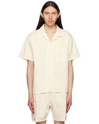 Les Tien - Off- Open Spread Collar Shirt - Lyst