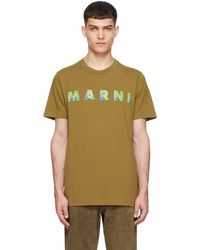 Marni - Khaki Printed T-Shirt - Lyst