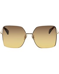 Max Mara - Gold Square Sunglasses - Lyst
