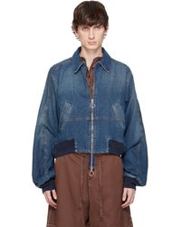 Edward Cuming - Bottom Heavy Denim Bomber Jacket - Lyst