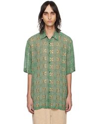 Dries Van Noten - Green Sequinned Shirt - Lyst
