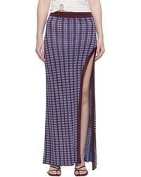 Rabanne - Burgundy Knit Midi Skirt - Lyst