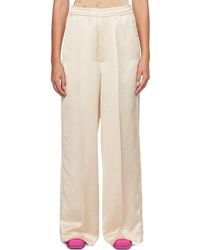 MM6 by Maison Martin Margiela - Off-white Crinkled Trousers - Lyst