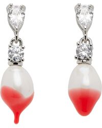 OTTOLINGER - Boucles d'oreilles pendantes argenté et rose à perle - Lyst