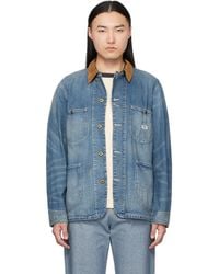 RRL - Corduroy-Collar Denim Jacket - Lyst