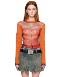 Y. Project - Orange Jean Paul Gaultier Edition Trompe L'oeil Ruffle Cardigan Long Sleeve T-shirt - Lyst