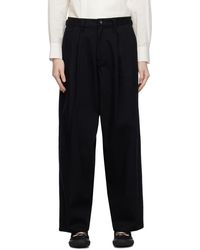 Y's Yohji Yamamoto - Pantalon noir à plis - Lyst