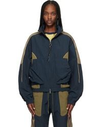 ANDERSSON BELL - Khaki Color Block Nylon Track Jacket - Lyst