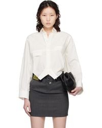 MM6 by Maison Margiela - Off- Mirrored Cotton Poplin Shirt - Lyst