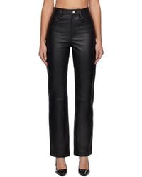 REMAIN Birger Christensen - Black Straight Leather Pants - Lyst