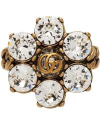 Gucci - Crystal Double G Ring - Lyst