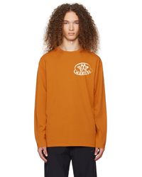 Moncler - Orange Printed Long Sleeve T-shirt - Lyst