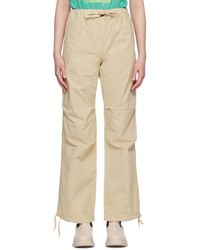 Ganni - Khaki Drawstring Trousers - Lyst