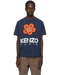 KENZO - ネイビー Paris Boke Flower Tシャツ - Lyst