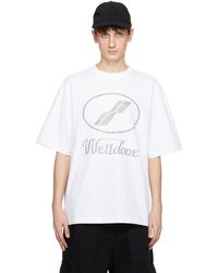 we11done - T-shirt blanc à logos imprimés - Lyst
