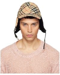Burberry - Check Wool Trapper Cap - Lyst