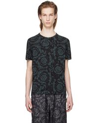 Versace - T-shirt noir à motif baroque - Lyst