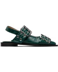Ganni - Feminine Buckle Ballerina Flats - Lyst