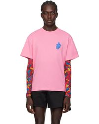 JW Anderson - T-shirt rose à écusson à logo - Lyst