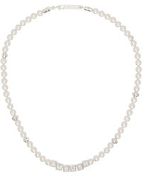 Ambush - Collier argenté et blanc à perles artificielles et à breloques à logo - Lyst