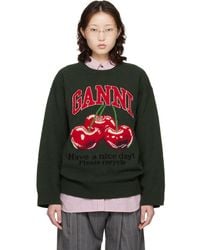 Ganni - Oversized Graphic Sweater - Lyst