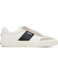 BOSS - Low-Top Suede Trim Sneakers - Lyst