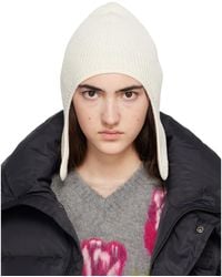 MM6 by Maison Margiela - Off- Ribbed Aviator Beanie - Lyst