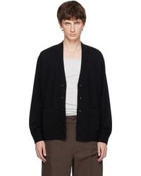 Dries Van Noten - Cardigan Noir En Laine Mérinos - Lyst