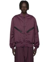 Y-3 - Burgundy Insulated Bomber Jacket - Lyst