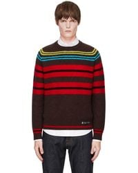 Lanvin - Pull Gris En Laine Et Cachemire À Rayures - Lyst