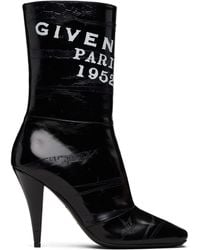 Givenchy - Bottes Noires À Ornement De Style Ruban À Logo - Lyst