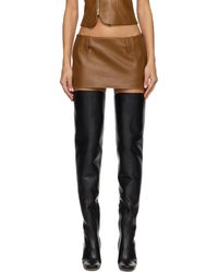AYA MUSE - Mini-jupe egas brun clair en cuir synthétique - Lyst