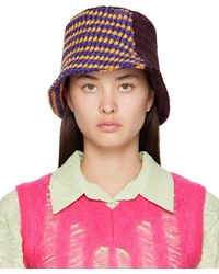 ANDERSSON BELL - Burgundy Contrast Knit Bucket Hat - Lyst