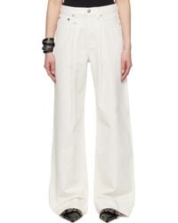 R13 - Off- Damon Pleated Wide Leg Jeans - Lyst