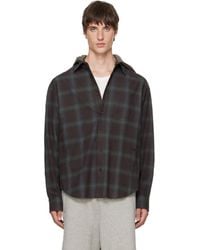 we11done - Hooded Check Flannel Shirt - Lyst