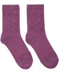 Issey Miyake Piled Logo Socks - Pink