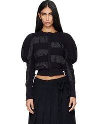 OPEN YY - Slouchy Puff Panel Cardigan - Lyst