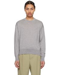 Ami Paris - Pull Gris À Logo Ami De Cœur - Lyst
