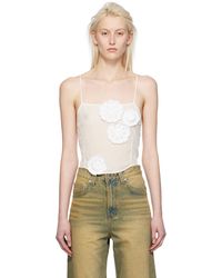 OPEN YY - Off- Flower Appliqué Camisole - Lyst