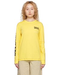 Ganni - T-shirt à manches longues étagé jaune - Lyst