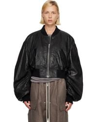 Rick Owens - Tower Secchia Cropped Leather Flight Jacket - Lyst