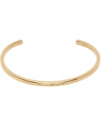 Maison Margiela - Gold Logo Cuff Bracelet - Lyst