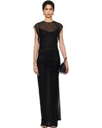 Jean Paul Gaultier - Robe Longue Noire À Logo Floqué - Lyst