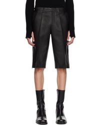 Helmut Lang - Creased Leather Shorts - Lyst