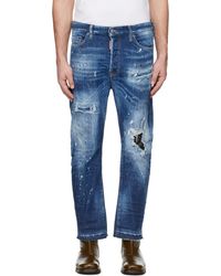 DSquared² - Jean Bro Bleu À Effet Délavé Et À Déchirures - Lyst