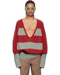 Kiko Kostadinov - Red & Grey Haidu Sweater - Lyst