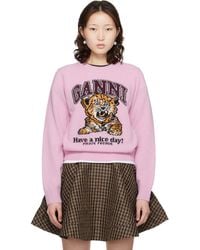 Ganni - Graphic Wool Sweater - Lyst